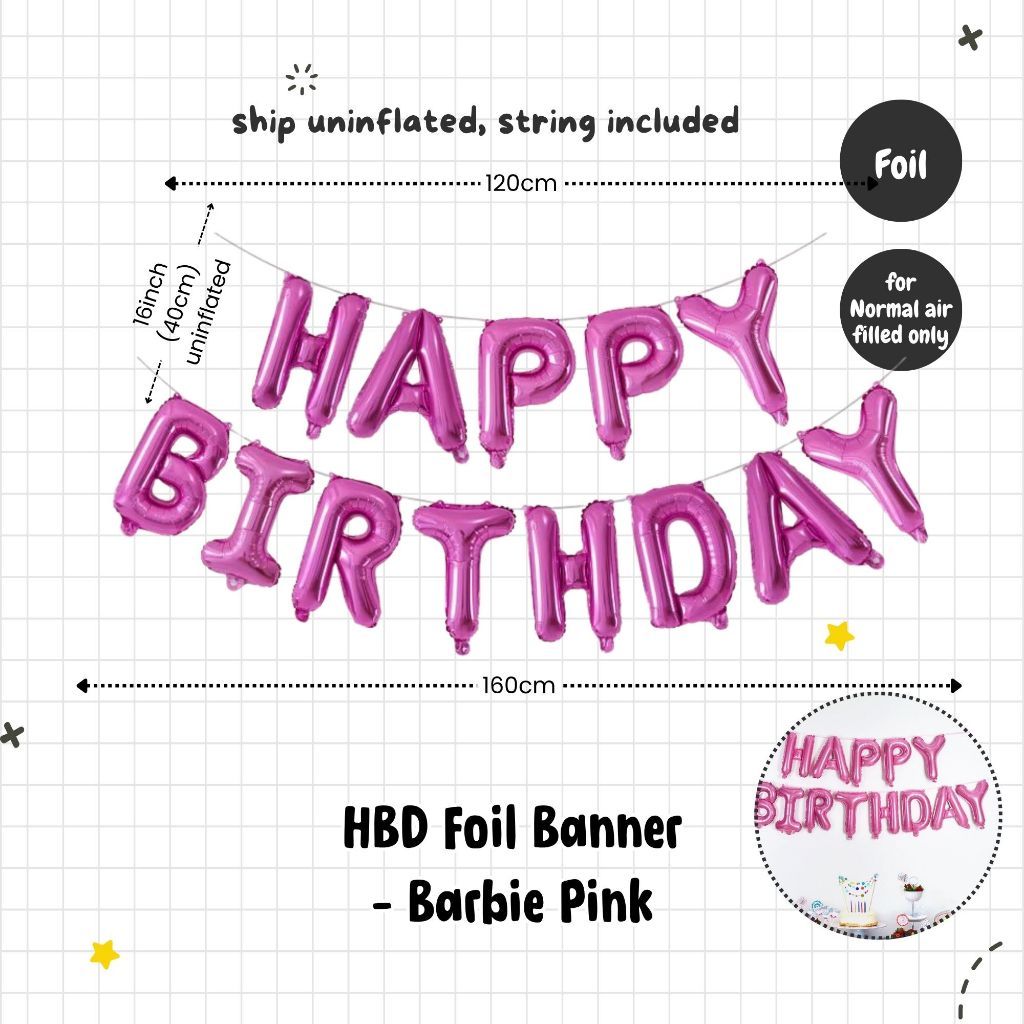 Happy Birthday Banner Garland Birthday Party Bunting Happy Birthday Foil Banner