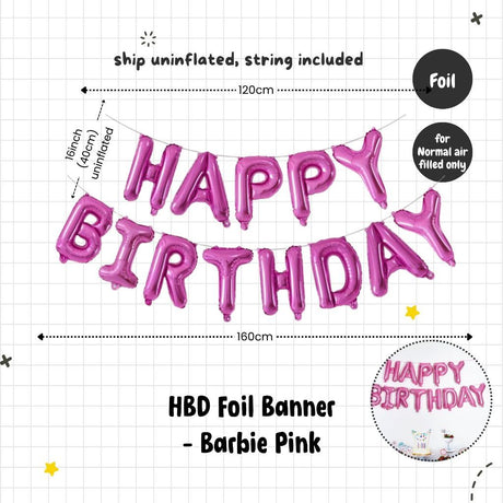 Happy Birthday Banner Garland Birthday Party Bunting Happy Birthday Foil Banner