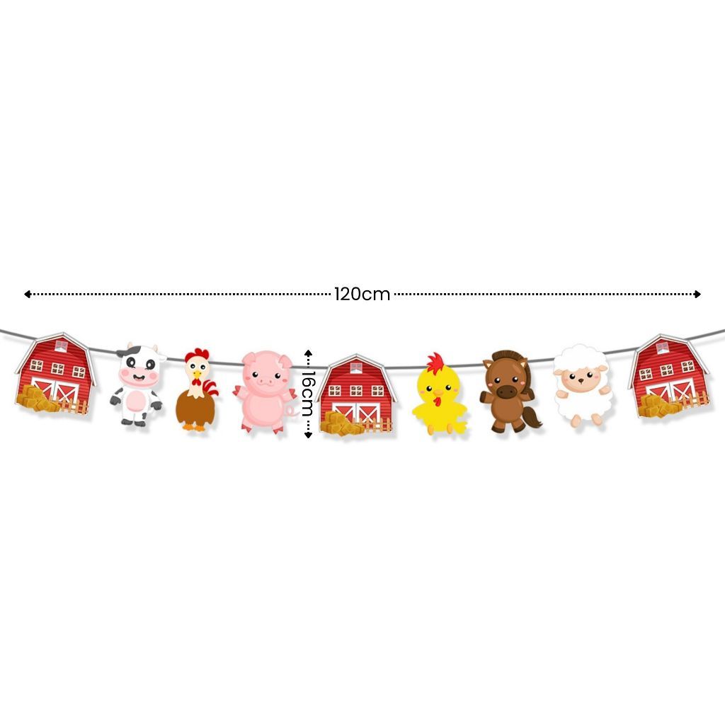 [SG Instock] - Personalised Farm Animal Theme Birthday Party Decoration