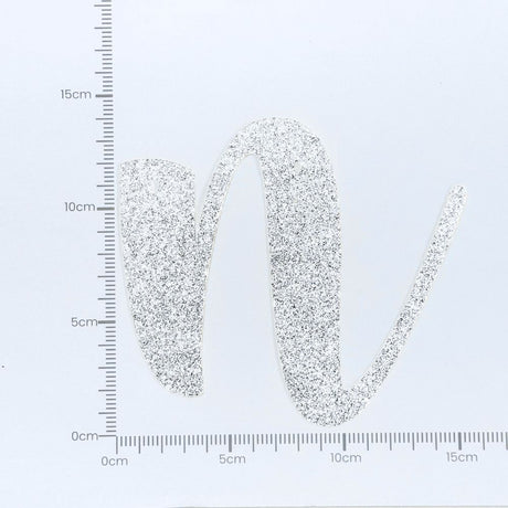 Custom Cursive Glitter Silver Script Font Banner