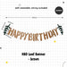 Happy Birthday Banner Garland Birthday Party Bunting Happy Birthday Foil Banner