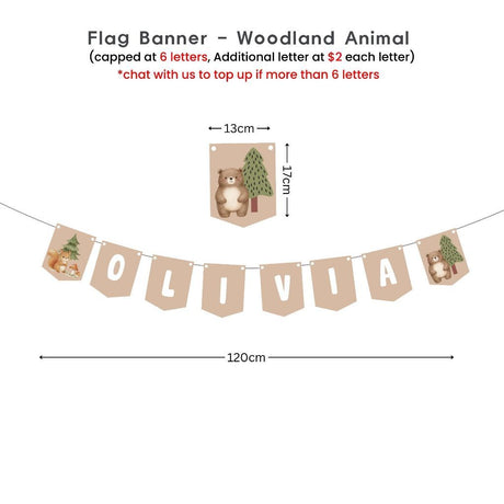 [SG Instock] - Personalised Woodland Animal Theme Birthday Party Decoration