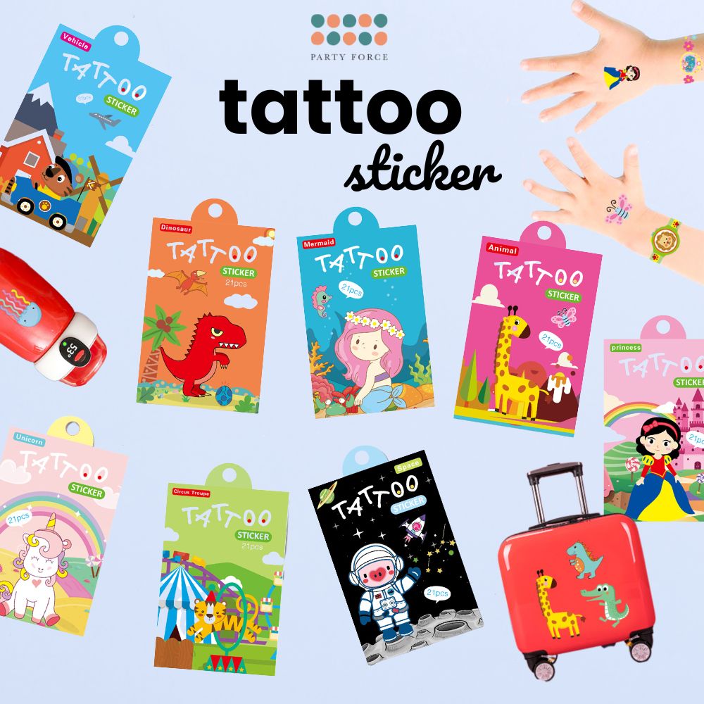 Cute Cartoon Tattoo Sticker Set