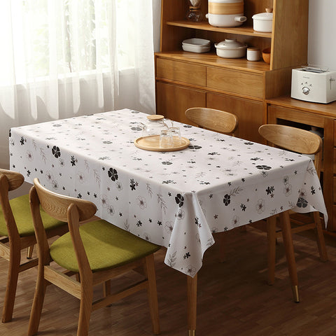 1st Grade PVC Table Cloth - Black Flower