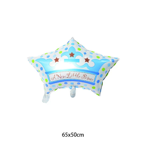 New Baby Crown Foil Balloon - Blue (Prince)
