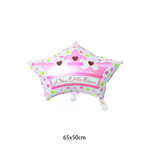 New Baby Crown Foil Balloon - Pink (Princess)