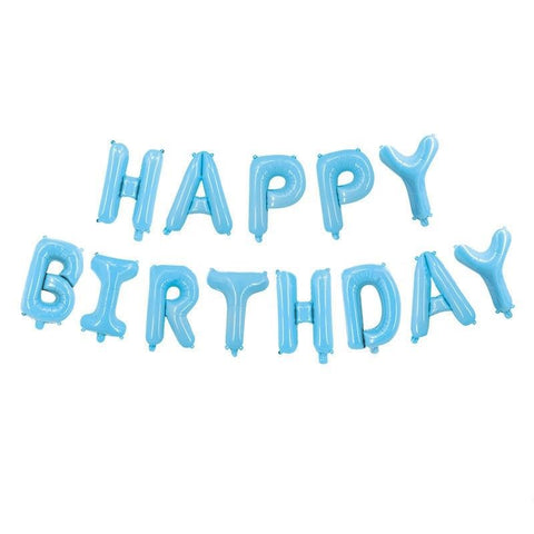 16 inch Happy Birthday Foil Balloon - Light Blue