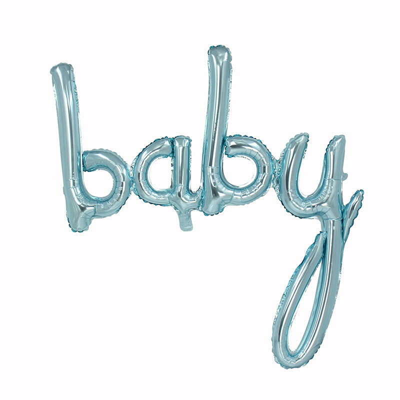 Baby Script Balloon - Blue