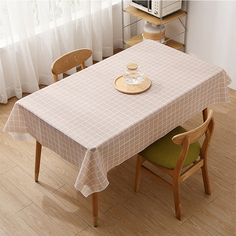 1st Grade PVC Table Cloth - Light Brown Checked