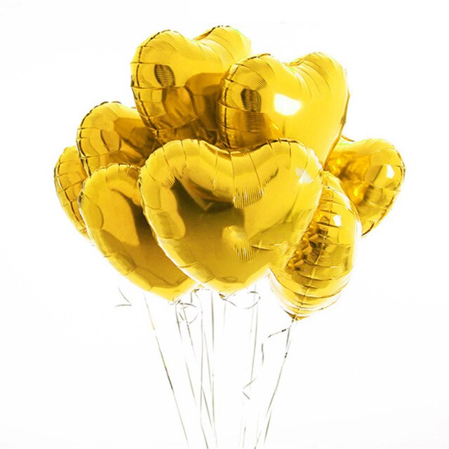 Gold Heart Foil Balloon (6pcs)