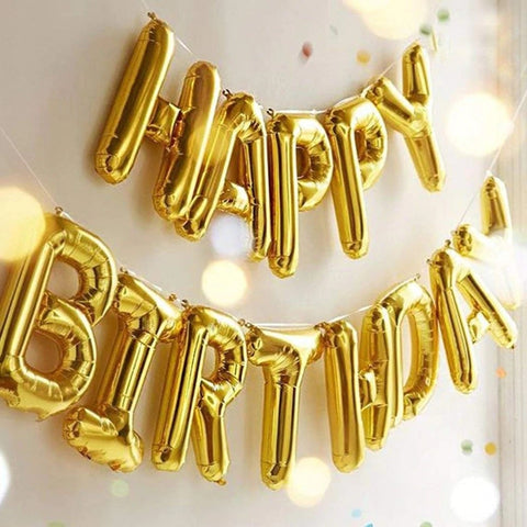 16 inch Happy Birthday Foil Balloon - Gold