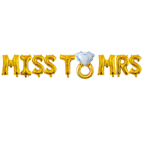 Miss To Mrs Foil Balloons - Gold