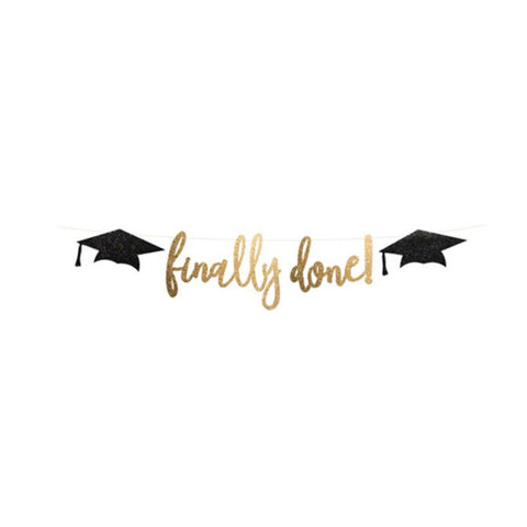 "finally done" Graduation Card Banner