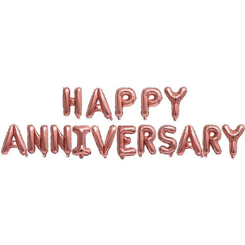 Happy Anniversary Foil Balloon - Rose Gold