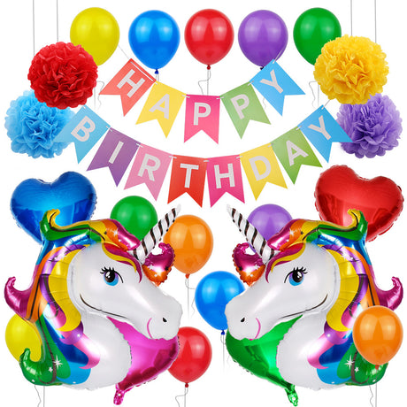 Unicorn Theme Balloon Birthday Party Décor Pack 4