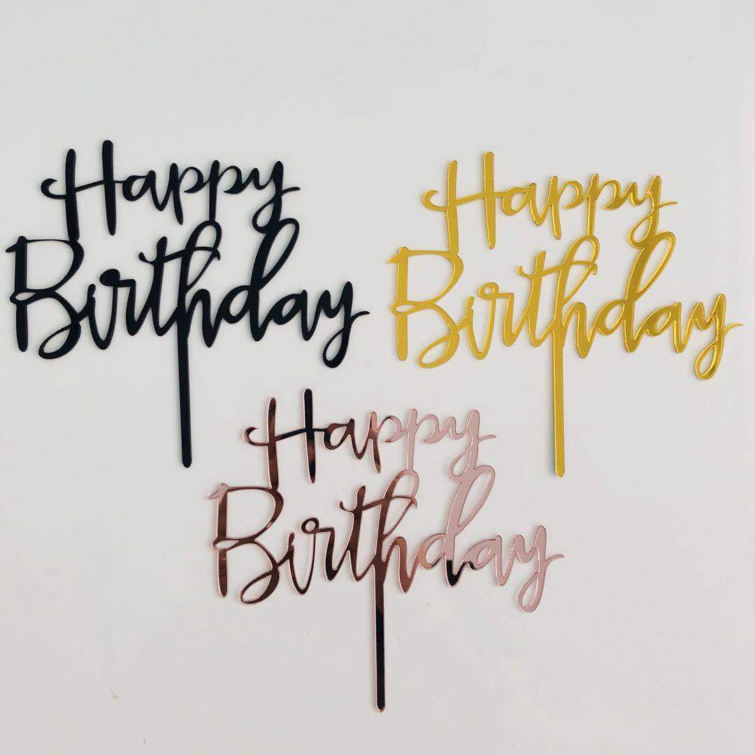 Acrylic Happy birthday Cake Topper