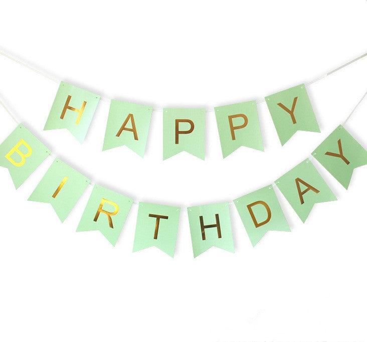 Classic Happy Birthday Banner - Green