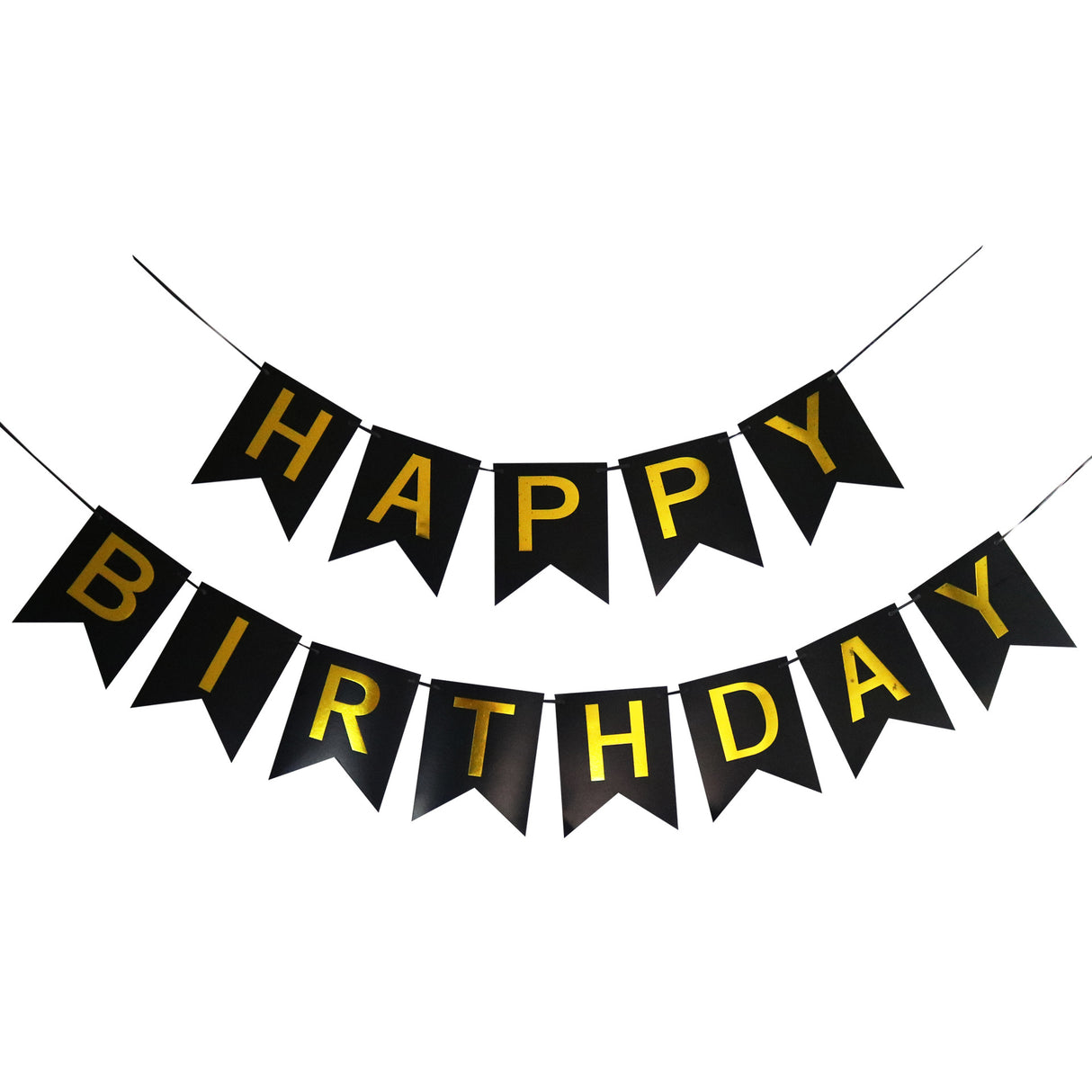 Classic Happy Birthday Banner - Black