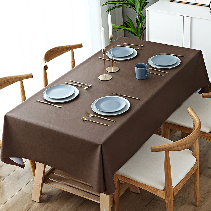 Premium PVC Table Cloth - Pure Dark Brown