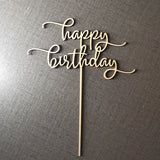 Happy birthday Wave Wooden Cake Topper