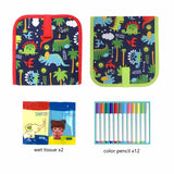 14 Pads & 12 Color Pens Drawing Book Chalk Board
