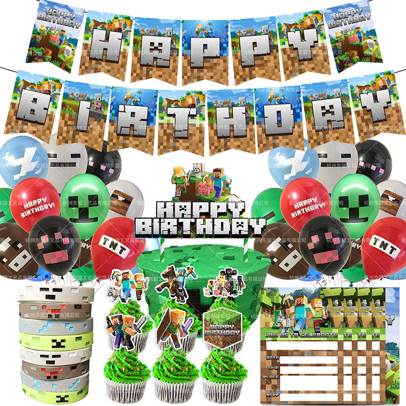 Minecraft Set 2 Theme Balloons Deco Pack Set
