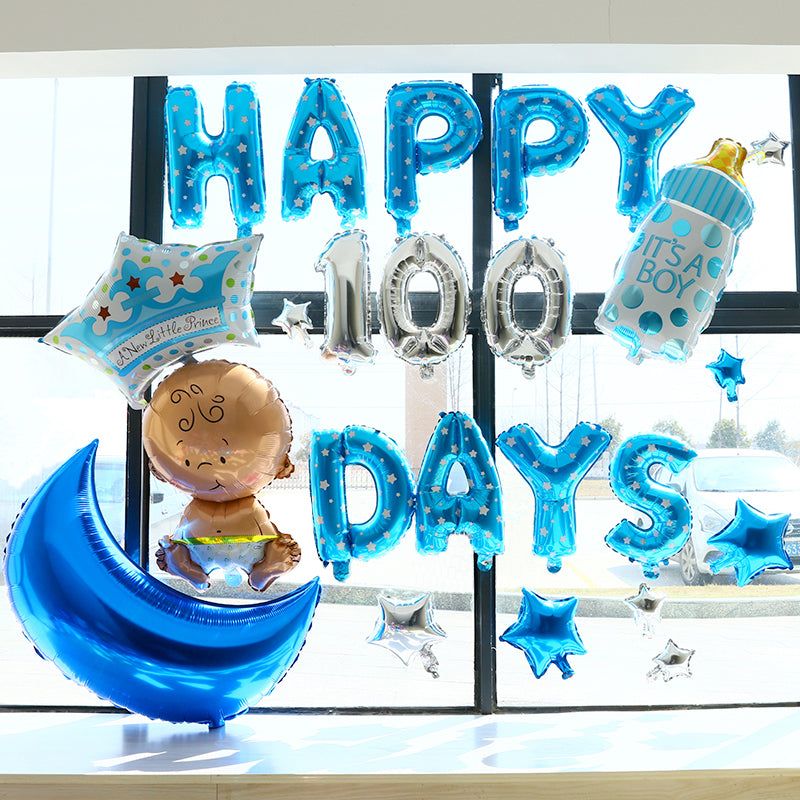 Happy 100 days deco pack for baby boy