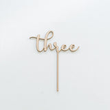 ONE TWO THREE 100 DAYS Happy birthday wooden cake topper