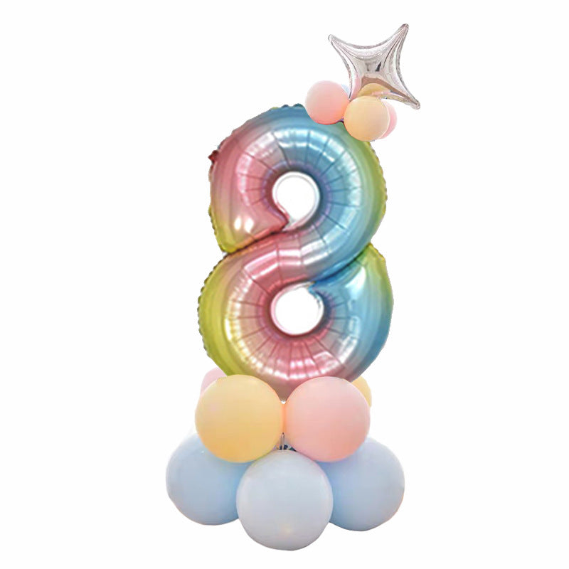 Number Balloon Column - Rainbow Number