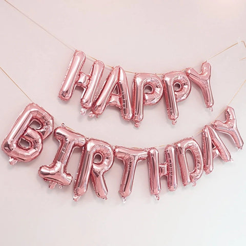 16 inch Happy Birthday Foil Balloon - Rose Gold