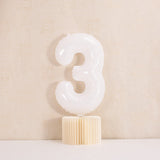 40 inch White Giant Number Foil Balloon