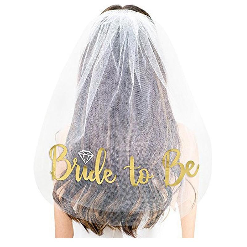 Bride To Be Veil - Gold