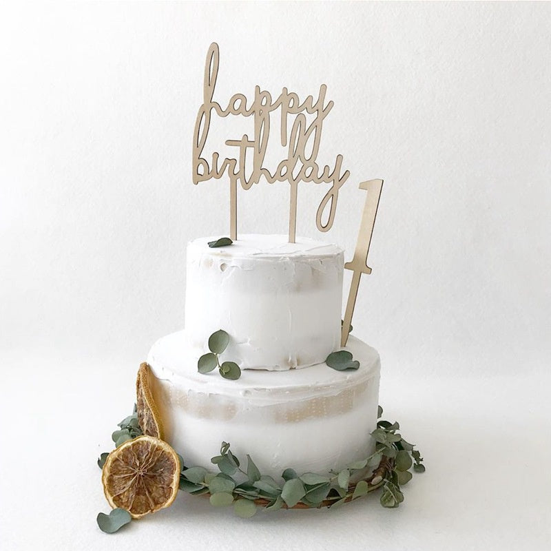 Happy birthday Wooden Cake Topper