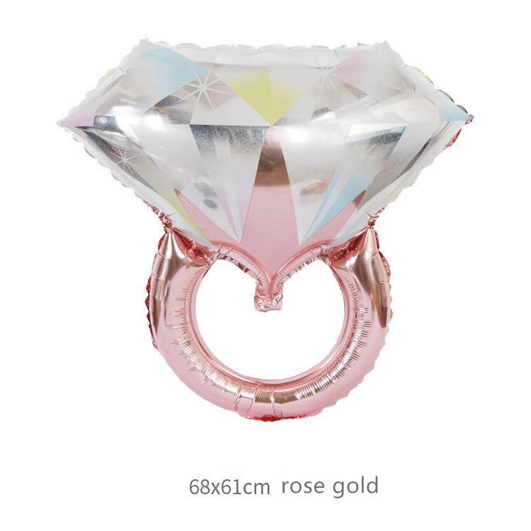 Diamond Ring Foil Balloon - Rose Gold