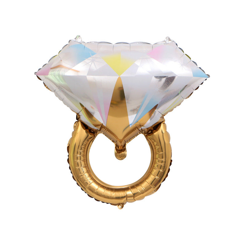 Diamond Ring Foil Balloon - Gold