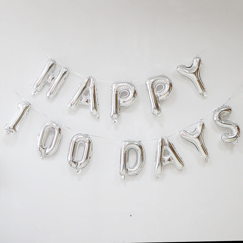 Happy 100 Days Foil Balloon - Silver