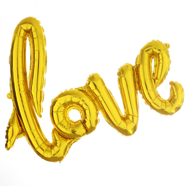 Script love Foil Balloon - Gold