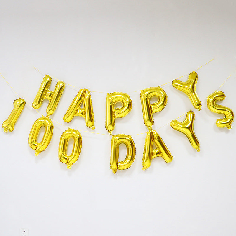 Happy 100 Days Foil Balloon - Gold