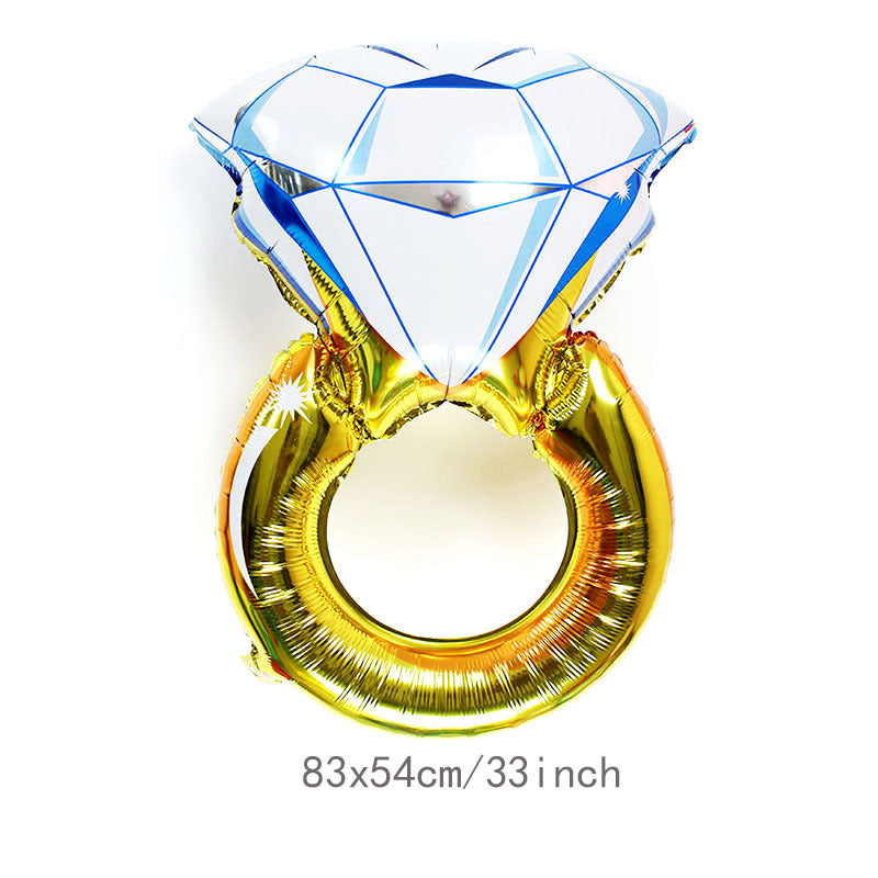 Diamond Gold Ring Foil Balloon