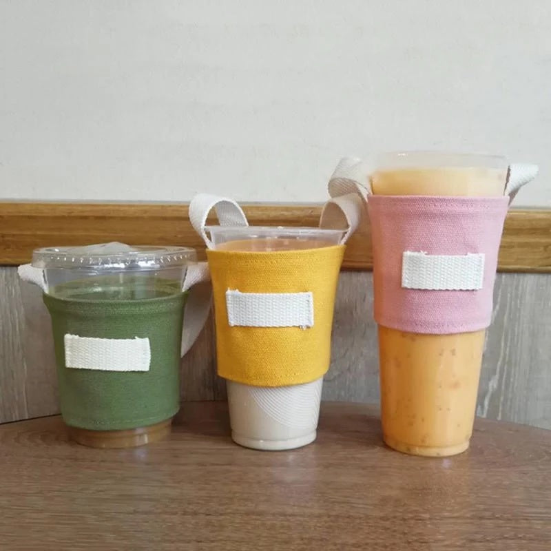 Canvas Cup Holder Straw Holders