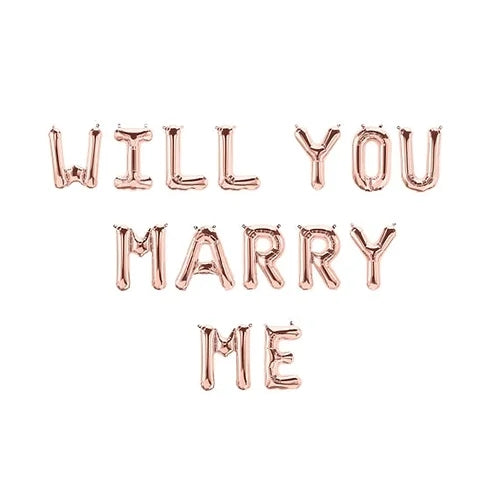 Will You Marry Me Foil Balloon - Rose Gold