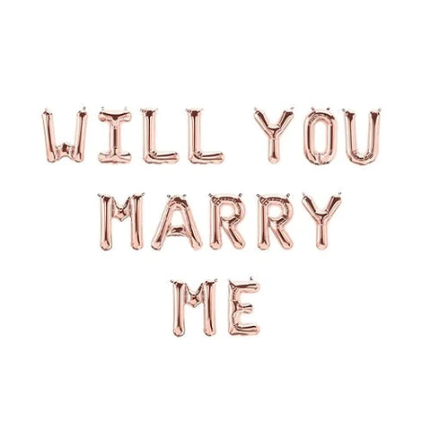 Will You Marry Me Foil Balloon - Rose Gold