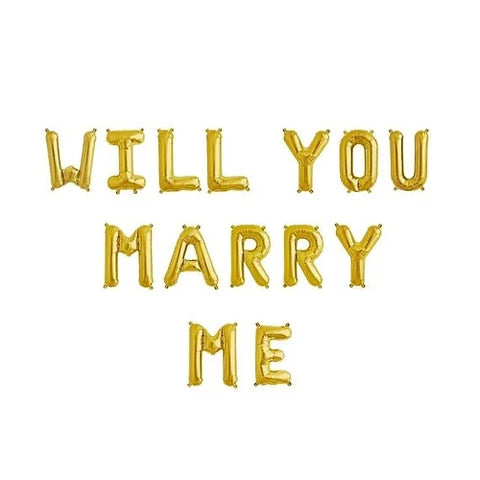Will You Marry Me Foil Balloon - Gold