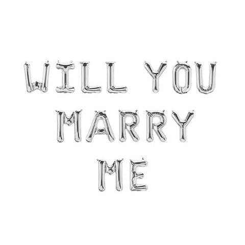 Will You Marry Me Foil Balloon - Silver