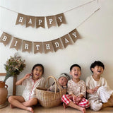 Linen Happy Birthday Banner