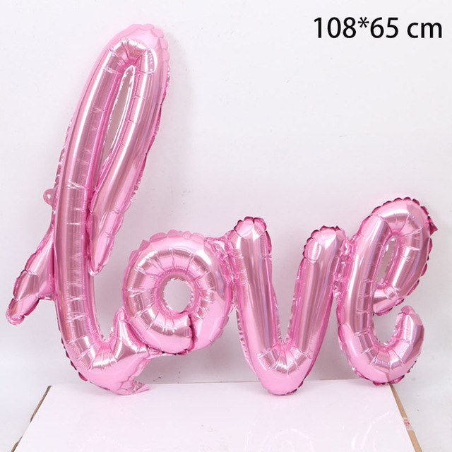 Script love Foil Balloon - Pink