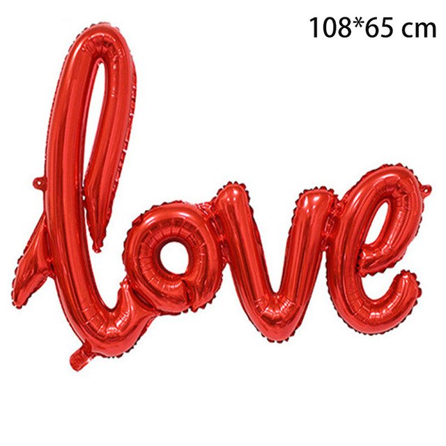 Script love Foil Balloon - Red