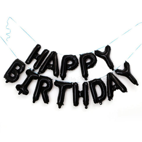 16 inch Happy Birthday Foil Balloon - Black