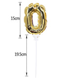 Mini Foil Number Balloon Cake Topper [Self Inflate]