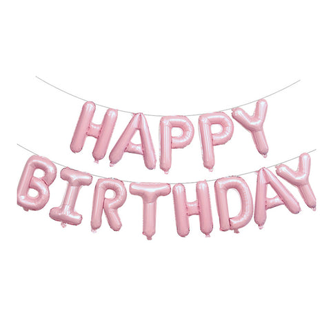 16 inch Happy Birthday Foil Balloon - Light Pink